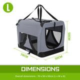 Paw Mate Grey Portable Soft Dog Cage Crate Carrier L - Pet And Farm