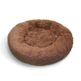 Pet Dog Bed Bedding Warm Plush Round Soft Dog Nest Light Coffee  XL 100cm - Pet And Farm