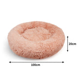 Pet Dog Bedding Warm Plush Round Comfortable Nest Comfy Sleep kennel Pink XL 100 - Pet And Farm