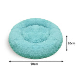 Pet Dog Bedding Warm Plush Round Comfortable Nest Comfy Sleeping kennel Green Large 90cm - Pet And Farm