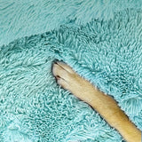 Pet Dog Bed Warm Plush Round Comfortable Nest Comfy Sleeping kennel Green M 70cm - Pet And Farm