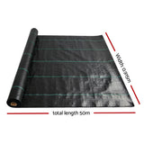 Instahut 0.915m x 50m Weedmat Weed Control Mat Woven Fabric Gardening Plant - Pet And Farm