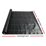 Instahut 1.83m x 50m Weedmat Weed Control Mat Woven Fabric Gardening Plant PE - Pet And Farm