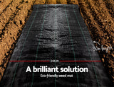 Instahut 3.66m x 30m Weedmat Weed Control Mat Woven Fabric Gardening Plant PE - Pet And Farm