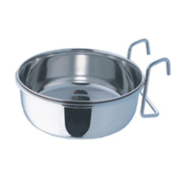 Stainless Steel Food Bowl Pet Dog Cat Cage Coop Hook Cup Cage