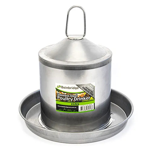 Poultry Drinker – Stainless Steel 2L - Pet And Farm 