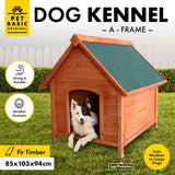 Pet Basic Dog Kennel A Frame Weather Resistant Timber Elevated Base 103cm - Pet And Farm