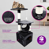 Pet Basic 3 Level Cat Scratch Tree & Playhouse Fun Climb Rest 92 x 35cm - Pet And Farm