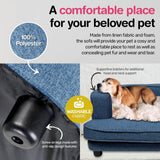 Pet Basic Pet Sofa Bed Stylish Luxurious Sturdy Washable Fabric Blue 98cm - Pet And Farm