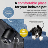 Pet Basic Pet Chair Bed Stylish Luxurious Sturdy Washable Fabric Blue 65cm - Pet And Farm