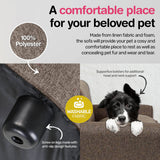 Pet Basic Pet Chair Bed Stylish Luxurious Sturdy Washable Fabric Brown 65cm - Pet And Farm