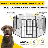 Pet Basic 8 Panel Pet Playpen Exercise Enclosure Cage Puppy Dog 80cm x 100cm - Pet And Farm
