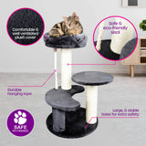 Pet Basic 3 Level Cat Scratching Tower & Cosy Bed Scratch Climb 65 x 40cm - Pet And Farm