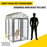 Pet Basic 1.83 x 1.22 x 1.22m Dog Kennel Enclosure Waterproof Lockable Gate - Pet And Farm