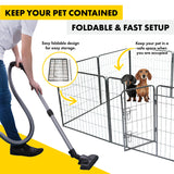 Pet Basic 8 Panel Pet Playpen Exercise Enclosure Cage Puppy Dog 80cm x 80cm - Pet And Farm