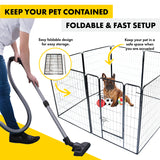 Pet Basic 8 Panel Pet Playpen Exercise Enclosure Cage Puppy Dog 80cm x 100cm - Pet And Farm