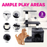 Pet Basic 3 Level Cat Scratching Tower & Playhouse Scratch 80 x 40 x 50cm - Pet And Farm