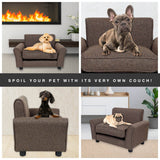 Pet Basic Pet Chair Bed Stylish Luxurious Sturdy Washable Fabric Brown 65cm - Pet And Farm