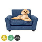 Pet Basic Pet Chair Bed Stylish Luxurious Sturdy Washable Fabric Blue 65cm - Pet And Farm