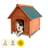 Pet Basic Dog Kennel A Frame Weather Resistant Timber Elevated Base 103cm - Pet And Farm