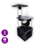 Pet Basic 3 Level Cat Scratch Tree & Playhouse Fun Climb Rest 92 x 35cm - Pet And Farm