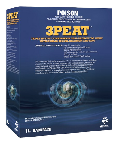 3PEAT Triple Active Combination Oral Drench for Sheep 10L