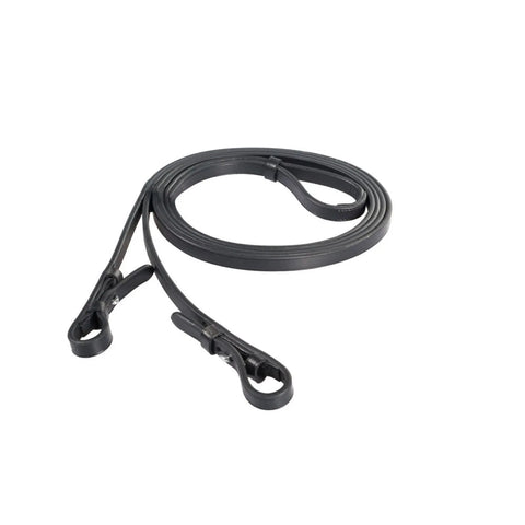 Horze Laelia Plain Leather Dressage Reins - Black Pony - Pet And Farm 