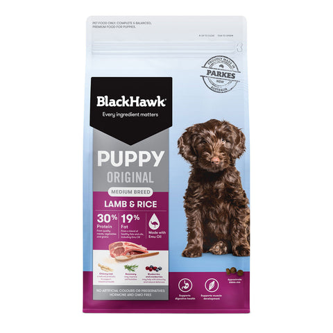 Black Hawk Original Puppy Food Medium Breed Lamb & Rice