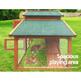 i.Pet Chicken Coop Rabbit Hutch 169cm x 52cm x 72cm Large Chicken Coop Wooden House Run Cage - Pet And Farm 