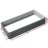 Green Fingers Garden Bed 180x90cm Planter Box Raised Container Galvanised Steel - Pet And Farm 