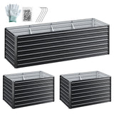 Green Fingers 2-in-1 Raised Garden Bed Kit, 240cm/120cm| 77cm Extra Deep Ergonomic Planter Box | Protect Your Back | Galvanised Steel Vegetable Flower Pot for Outdoor Garden | Includes Gloves & Pegs - Pet And Farm 