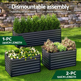 Green Fingers 2-in-1 Raised Garden Bed Kit, 240cm/120cm| 77cm Extra Deep Ergonomic Planter Box | Protect Your Back | Galvanised Steel Vegetable Flower Pot for Outdoor Garden | Includes Gloves & Pegs - Pet And Farm 
