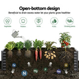 Green Fingers 2-in-1 Raised Garden Bed Kit, 240cm/120cm| 77cm Extra Deep Ergonomic Planter Box | Protect Your Back | Galvanised Steel Vegetable Flower Pot for Outdoor Garden | Includes Gloves & Pegs - Pet And Farm 