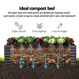 Green Fingers 2-in-1 Raised Garden Bed Kit, 240cm/120cm| 77cm Extra Deep Ergonomic Planter Box | Protect Your Back | Galvanised Steel Vegetable Flower Pot for Outdoor Garden | Includes Gloves & Pegs - Pet And Farm 