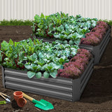 Green Fingers 2x Garden Bed 120x90cm Planter Box Raised Container Galvanised Herb - Pet And Farm 