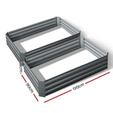 Green Fingers 2x Garden Bed 120x90cm Planter Box Raised Container Galvanised Herb - Pet And Farm 