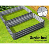 Green Fingers 2x Garden Bed 150x90cm Planter Box Raised Container Galvanised Herb - Pet And Farm 