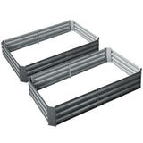 Green Fingers 2x Garden Bed 150x90cm Planter Box Raised Container Galvanised Herb - Pet And Farm 