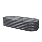 Green Fingers Garden Bed 160X80X42cm Oval Planter Box Raised Container Galvanised - Pet And Farm 