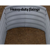 Green Fingers Garden Bed 160X80X42cm Oval Planter Box Raised Container Galvanised - Pet And Farm 