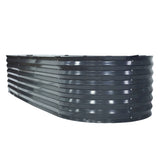 Green Fingers Garden Bed 240X80X42cm Oval Planter Box Raised Container Galvanised - Pet And Farm 