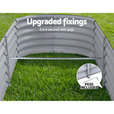 Green Fingers Garden Bed 240X80X42cm Oval Planter Box Raised Container Galvanised - Pet And Farm 