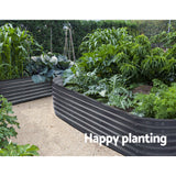 Green Fingers Garden Bed 240X80X42cm Oval Planter Box Raised Container Galvanised - Pet And Farm 
