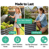 Green Fingers Garden Bed 320X80X42cm Oval Planter Box Raised Container Galvanised - Pet And Farm 
