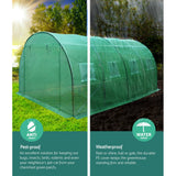 Green Fingers Greenhouse 4x3x2M Walk in Green House Tunnel Plant Garden Shed Dome - Pet And Farm 