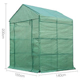 Green Fingers Greenhouse 1.4x1.55x2M Walk in Green House Tunnel Plant Garden Shed 8 Shelves - Pet And Farm 