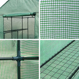 Green Fingers Greenhouse 1.4x1.55x2M Walk in Green House Tunnel Plant Garden Shed 8 Shelves - Pet And Farm 