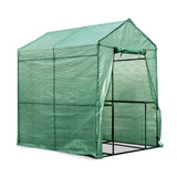Green Fingers Greenhouse 1.2x1.9x1.9M Walk in Green House Tunnel Plant Garden Shed 4 Shelves - Pet And Farm 