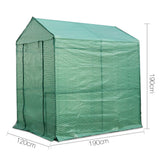 Green Fingers Greenhouse 1.2x1.9x1.9M Walk in Green House Tunnel Plant Garden Shed 4 Shelves - Pet And Farm 