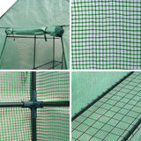 Green Fingers Greenhouse 1.2x1.9x1.9M Walk in Green House Tunnel Plant Garden Shed 4 Shelves - Pet And Farm 